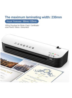 Y&D Laminator, A4 Laminator Machine, 4 in 1 Thermal for Home Office School Use, 9 inches Max Width, Quick Warm-Up, Paper Trimmer, Corner Rounder (15 Laminating Pouches)  - Image 3