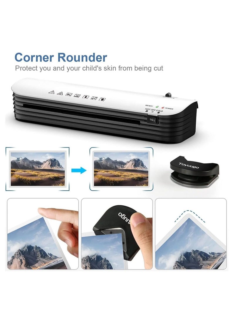 Y&D - Laminator, A4 Laminator Machine, 4 in 1 Thermal for Home Office School Use, 9 inches Max Width, Quick Warm-Up, Paper Trimmer, Corner Rounder (15 Laminating Pouches) - Image 1