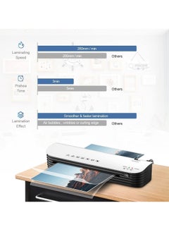 Y&D Laminator, A4 Laminator Machine, 4 in 1 Thermal for Home Office School Use, 9 inches Max Width, Quick Warm-Up, Paper Trimmer, Corner Rounder (15 Laminating Pouches)  - Image 4