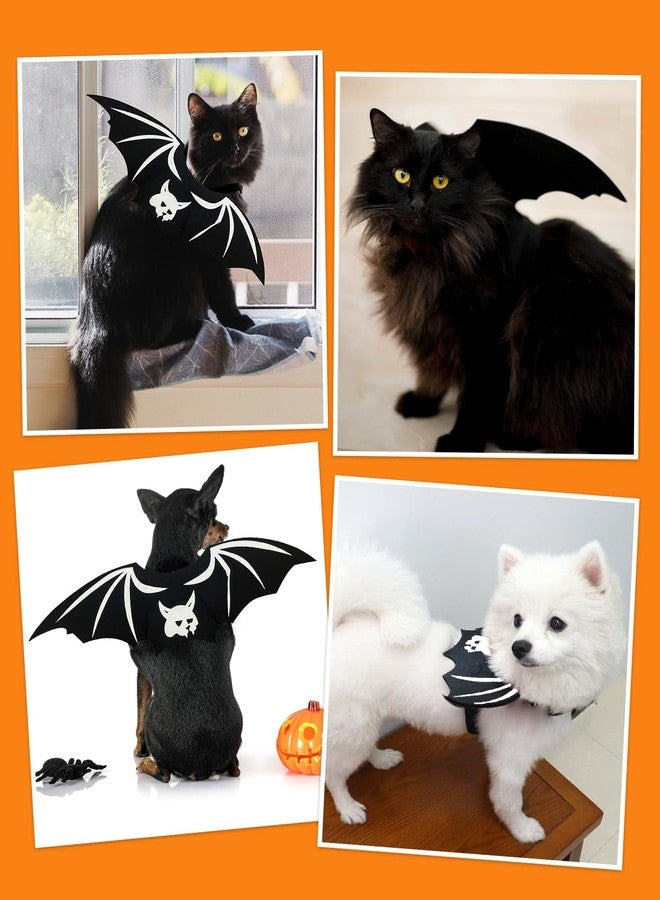 Fiemack Cat Halloween Costume Bat Wings - Glow in The Dark Pet Halloween Party Cosplay Dress Up Accessories for Cats Small Puppy Dog - Image 4