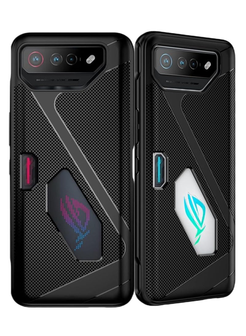KASTWAVE Cover For Asus Rog Phone 7 Case Tpu Flexible Material Ultra Thin Cover Military Grade Shockproof Cover Anti Fingerprint Slim Fit Phone Case Stylish Phone Cover For Asus Rog Phone 7 Black - Image 1