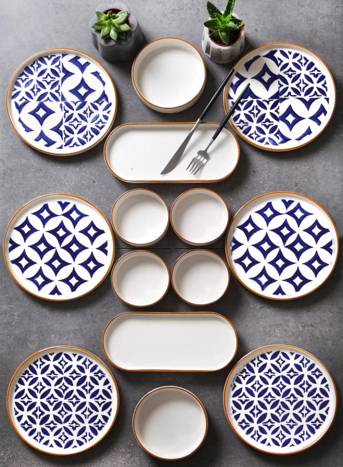 Sio Savior 14-Piece Serving 6 Person Ceramic Breakfast Set