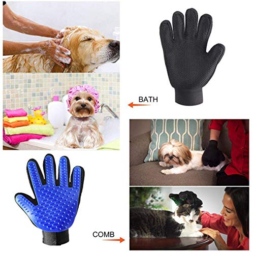 The DDS Store Slicker Brush Pet Grooming Glove for Dogs and Cats Shedding Small Medium Large Breeds Pet Hair Remover Glove-Massage Five Finger for Dog,... (Slicker and Glove) - Image 4
