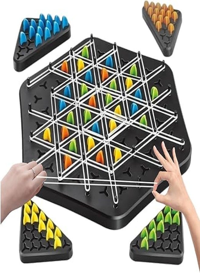 SELLFUN Triangle Chess Game, Geometric Chess Game, Board Games for Family Night, Family Games for Kids and Adults, 2 to 4 Players - Image 1
