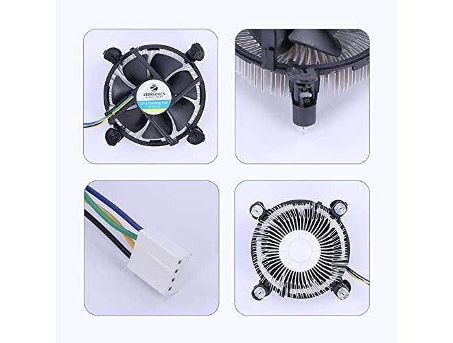 ZEBRONICS مروحة تبريد المعالج | مقبس 775/1150/1155/1156 | مروحة CPU 90 مم | معجون حراري متضمن - Image 3