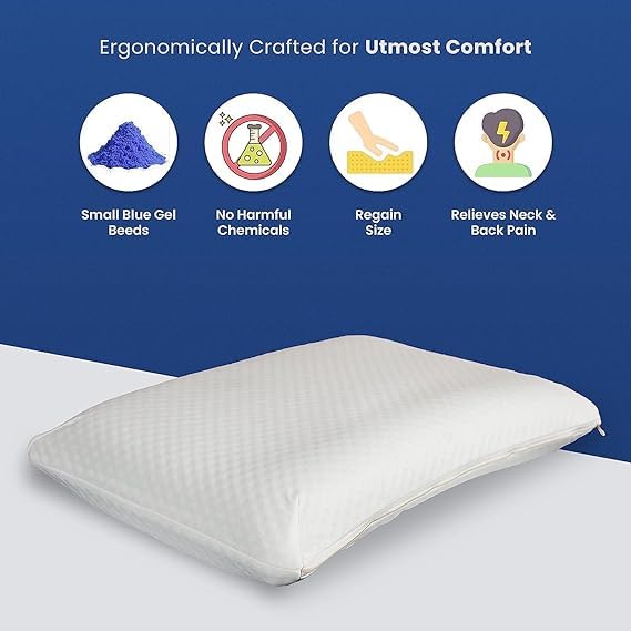 Araami Cervical Contour Memory Foam Pillow for SleepingOrthopedic Pillow for Neck Pain Support for BackStomachSide Sleepers with Breathable Zip Cover Bed Pillow King 26 X 15 X 55 INCH - Image 5