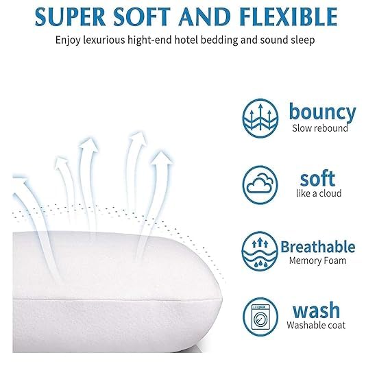 Araami Cervical Contour Memory Foam Pillow for SleepingOrthopedic Pillow for Neck Pain Support for BackStomachSide Sleepers with Breathable Zip Cover Bed Pillow King 26 X 15 X 55 INCH - Image 4