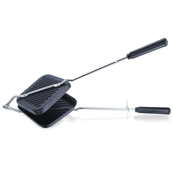 NONSTICK SANDWICH TOASTER GRILL SANDWICH BREAD TOASTER GRILL SANDWICH MACHINE REGULAR GAS TOASTER AND GRILLER SANDWICH MAKER FLIP PAN VEGETABLE TOAST GASBLACK