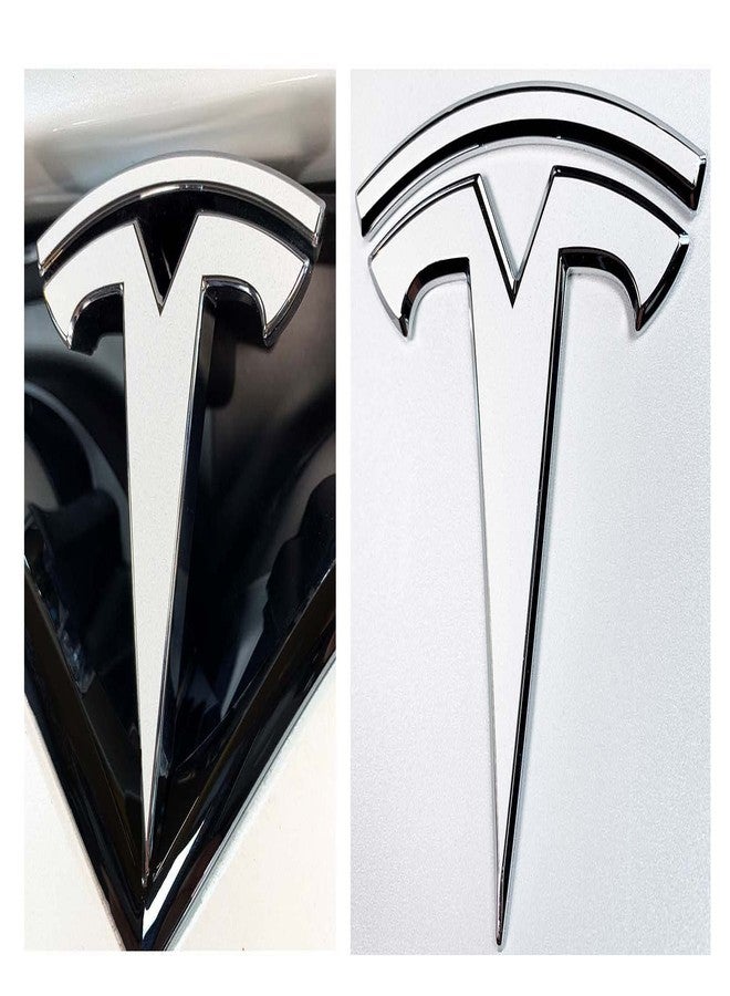 Custom Cut Graphics Logo Decal Overlay Stickers Compatible with Tesla Model X, 4-pc Set (Pearl White Multi-Coat) - Image 1