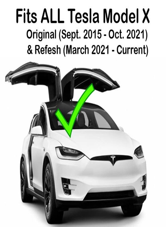 Custom Cut Graphics Logo Decal Overlay Stickers Compatible with Tesla Model X, 4-pc Set (Pearl White Multi-Coat) - Image 2