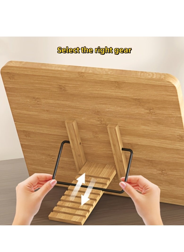 Generic - Adjustable Angle Wooden Bookshelf | Multifunctional Reading Stand | Suitable for Adults & Students - Image 1