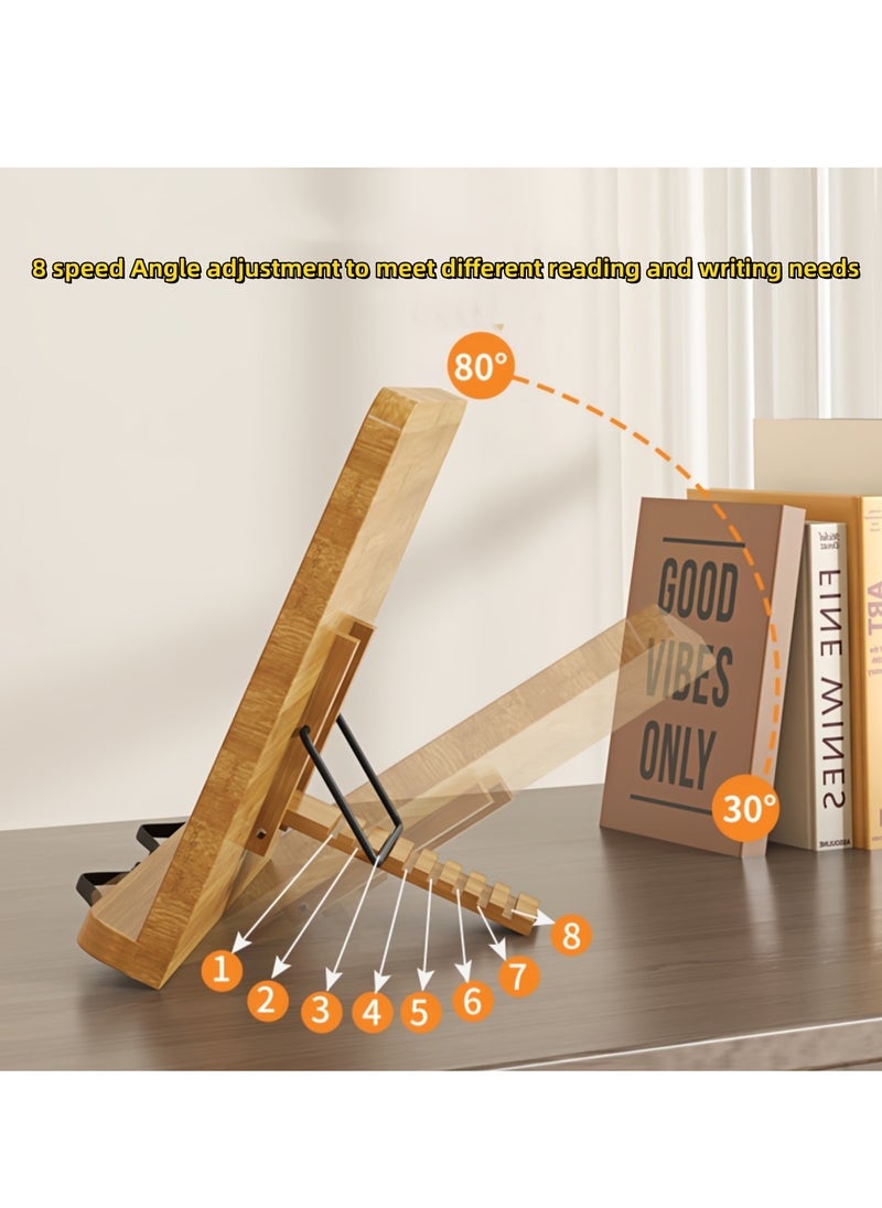 Generic - Adjustable Angle Wooden Bookshelf | Multifunctional Reading Stand | Suitable for Adults & Students - Image 1