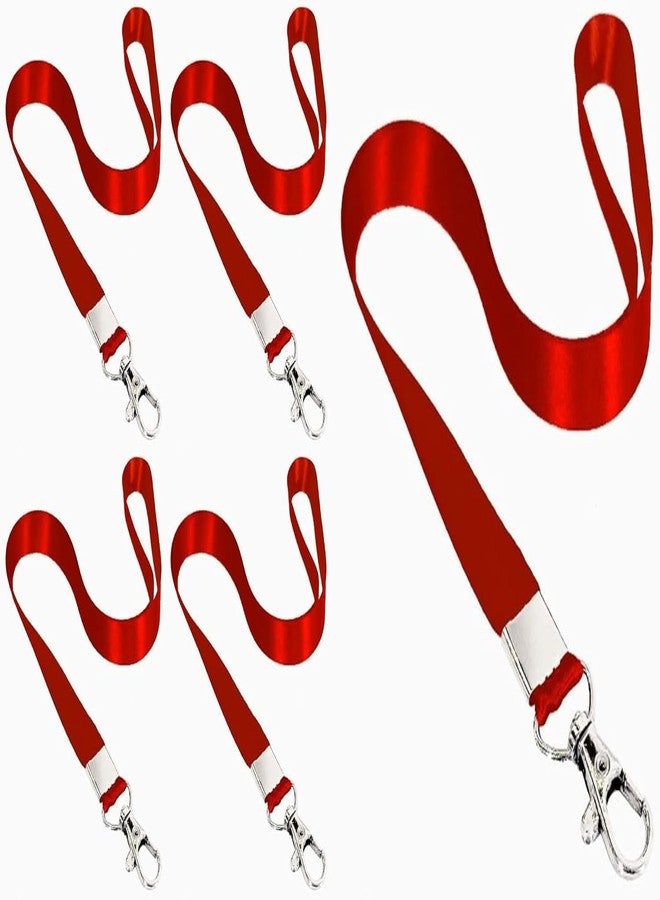 أون بلو On Blow (عبوة من 5 أربطة عنق من الساتان / علامة لحامل بطاقة الهوية للمكتب والمدرسة (أحمر 12 مم) - Image 3