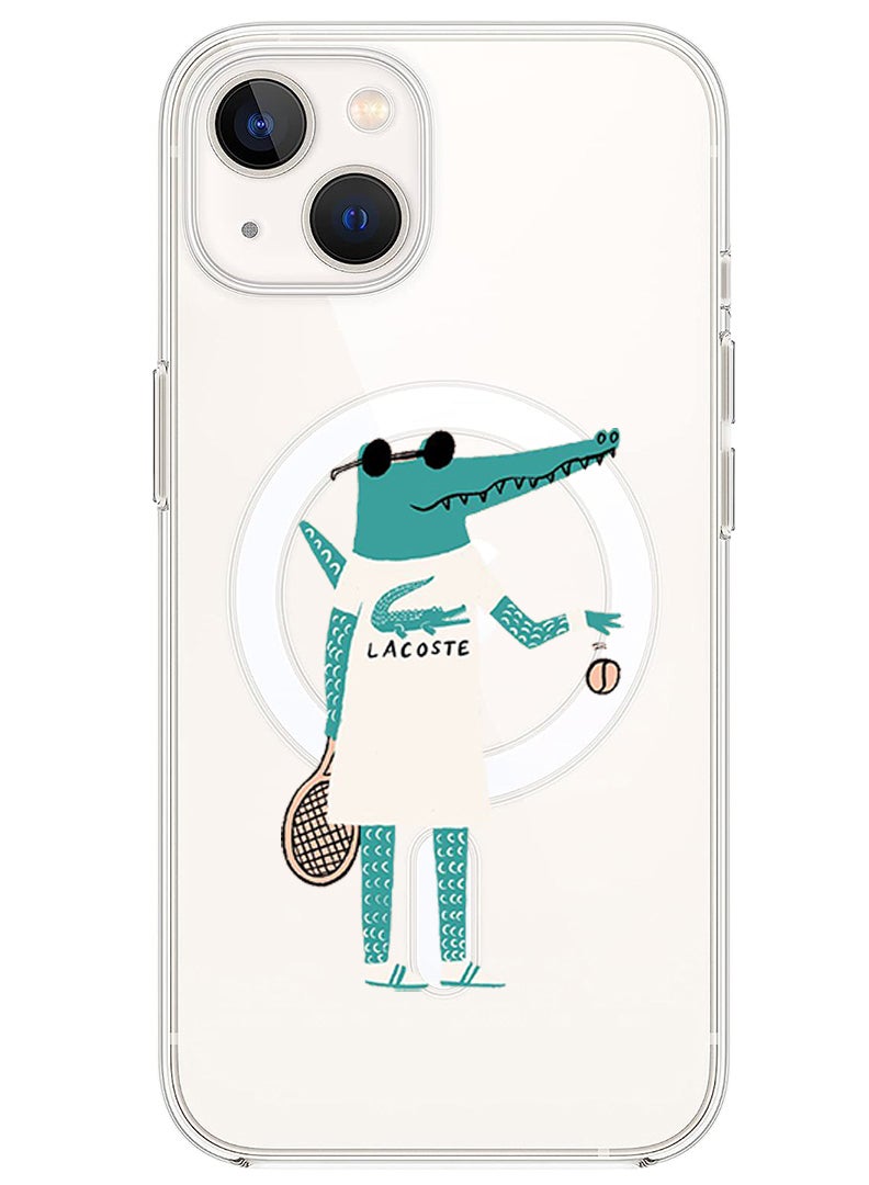 Theodor Magnetic Case for iPhone 14 6.1-inch Compatible with MagSafe Wireless Charging, Shockproof Phone Bumper Cover Lacoste copy - Image 1