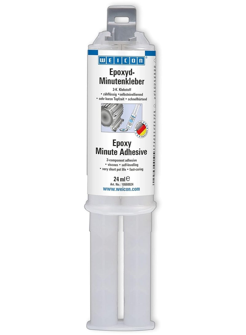 Weicon Epoxy Minute Adhesive 24 ml, clear 2 Components Adhesive for Metal, Wood, Stone, Plastic,Glass and Ceramic GRP - Image 1