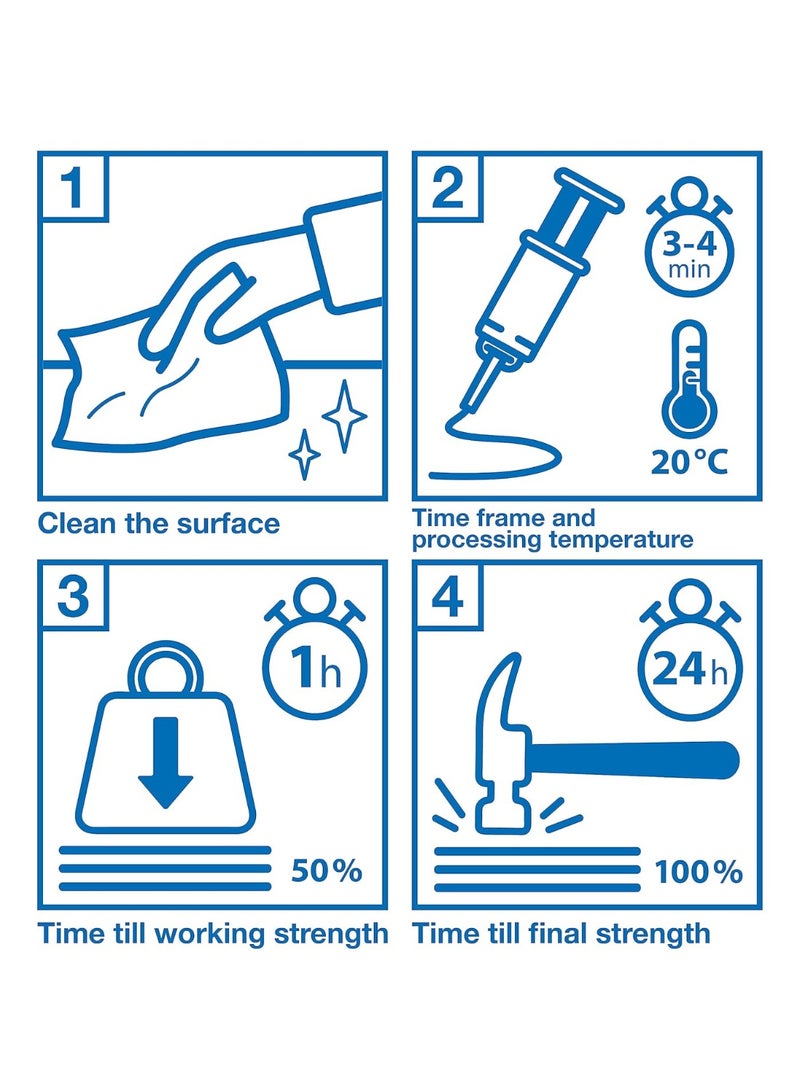 Weicon Epoxy Minute Adhesive 24 ml, clear 2 Components Adhesive for Metal, Wood, Stone, Plastic,Glass and Ceramic GRP - Image 3