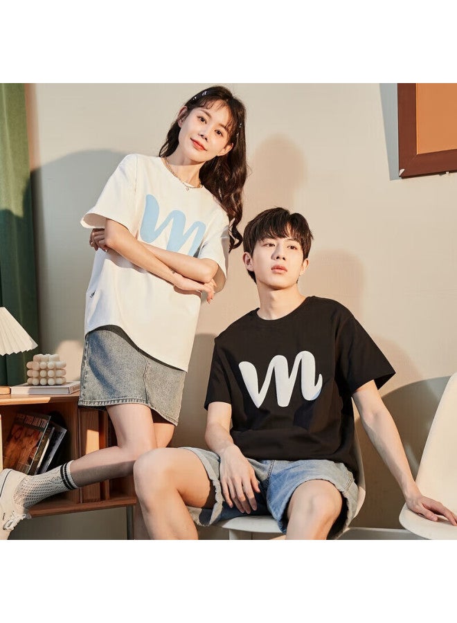 Tonlion Couple's Short-sleeve T-shirt, Loose-fitting Top, Men's Style/black, XL - Image 1