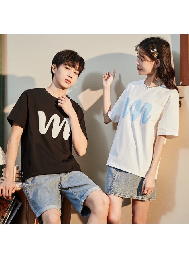 Tonlion Couple's Short-sleeve T-shirt, Loose-fitting Top, Men's Style/black, XL - Image 2