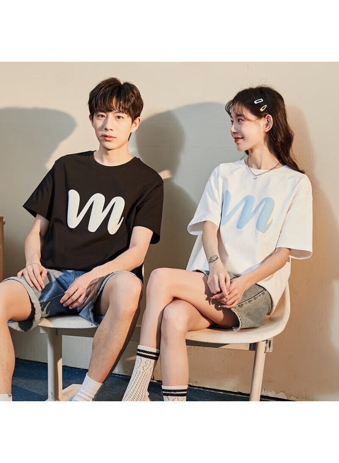 Tonlion Couple's Short-sleeve T-shirt, Loose-fitting Top, Men's Style/black, XL - Image 3