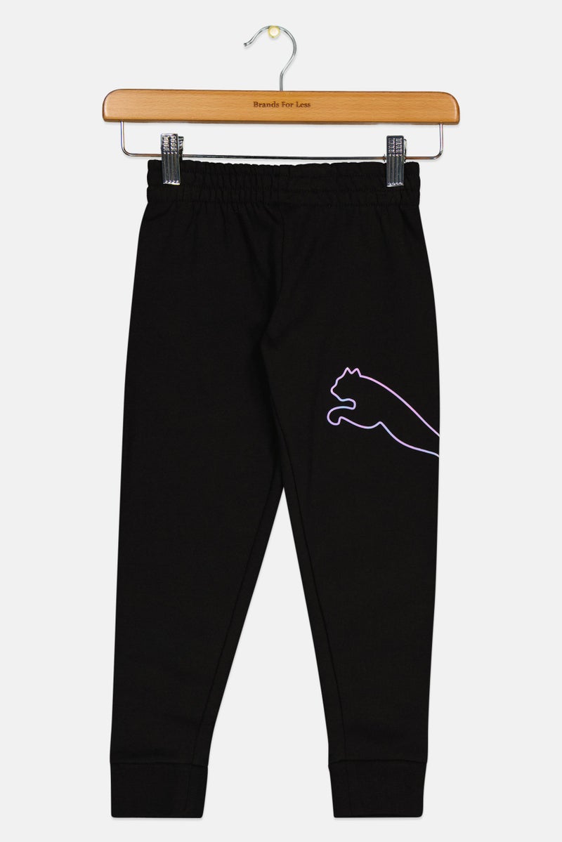 PUMA Kids Girl Sportswear Fit Brand Logo Outdoor Sweatpants, Black - Image 2