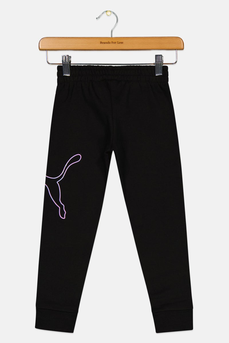 PUMA Kids Girl Sportswear Fit Brand Logo Outdoor Sweatpants, Black - Image 3