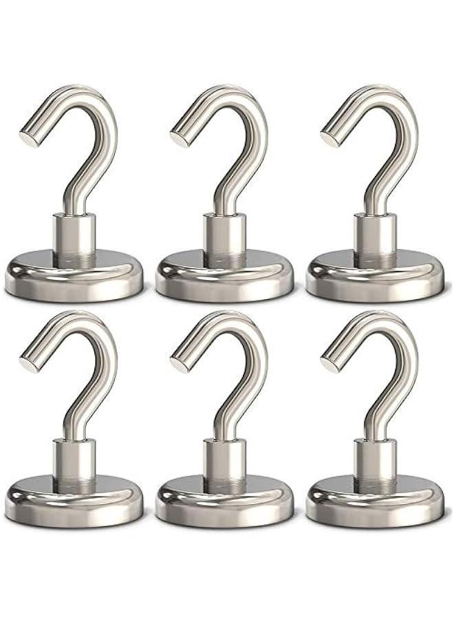 Magnetic Hooks Heavy Duty, 100 lbs Strong Magnet Hooks for Hanging, Magnet with Hook for Cruise, Refrigerator, Pack of 6 - Image 1