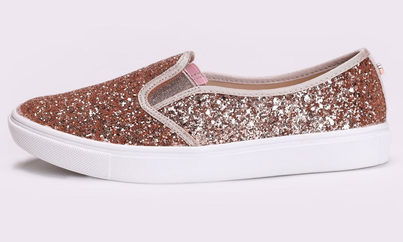 FEVERSOLE Women's Fashion Slip-On Sneaker Casual Flat Loafers Rose Gold Size 7.5 M US - Image 5