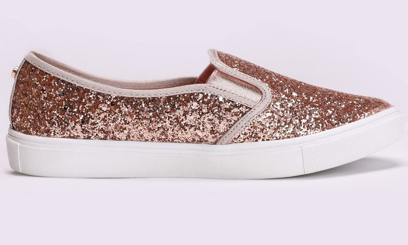 FEVERSOLE Women's Fashion Slip-On Sneaker Casual Flat Loafers Rose Gold Size 7.5 M US - Image 4