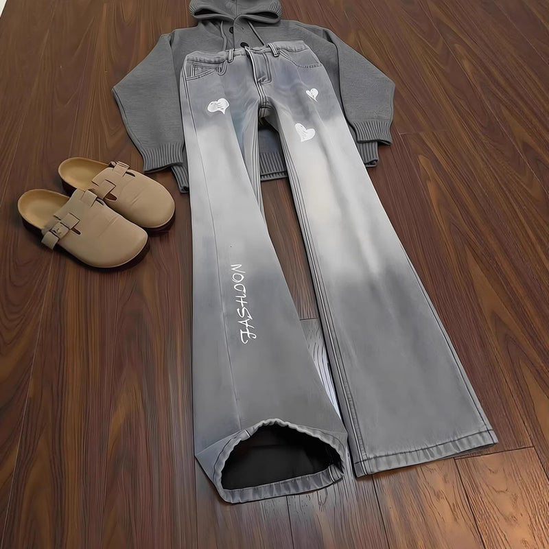 Unisex Classic Denim Jeans Loose Fit Daily Outdoor Wear - Image 2