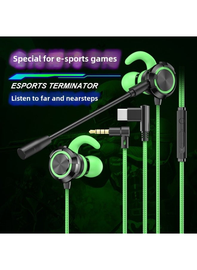 Generic - Type-c In-Ear Wired Headset For Apple Samsung VIVO Huawei Mobile Game Audio Distinguishing Headset-Color:Wired Type-c Interface Dazzling Red (attractive Slot, Gaming Headset) - Image 1