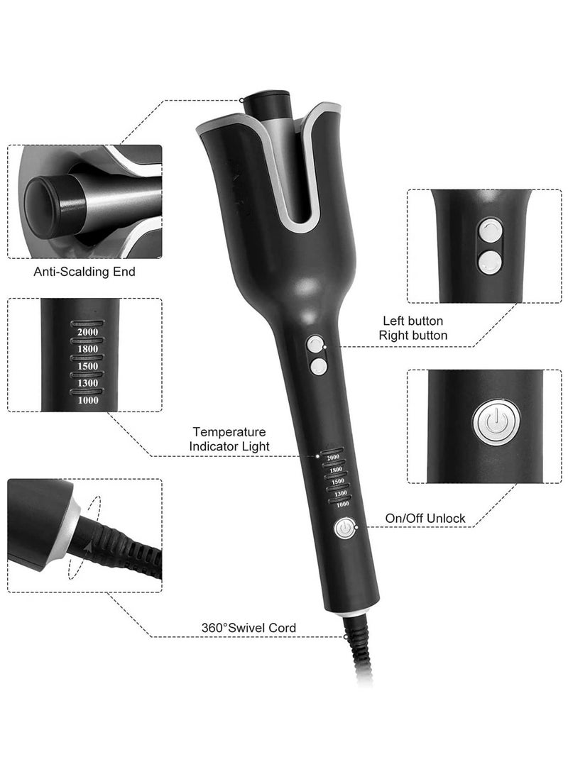 REBUNE Automatic Rotation Hair Styler Auto Hair Curling Iron Wand with 5 Adjustable Temp LCD Anti-Tangle & Anti-Scald Fast Heating for Hair Styling - Image 4