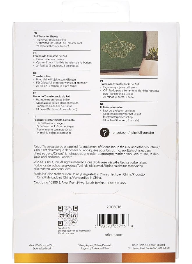 Cricut - Transfer Foil Sheets Sampler Metallic 10x15 Cm 24 2008716 - Image 1