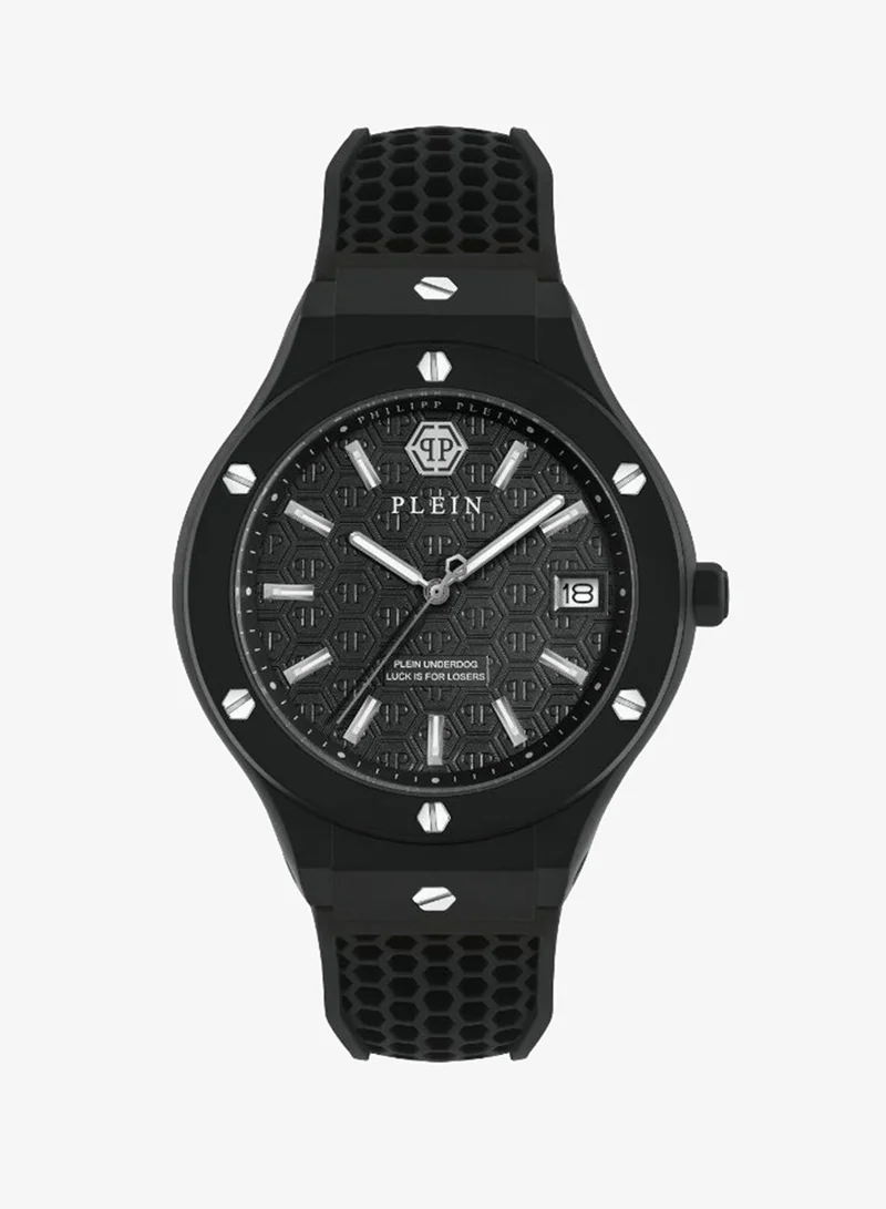 Philipp Plein Plein Underdog 44mm Quartz Men's Watch with Silicone Strap