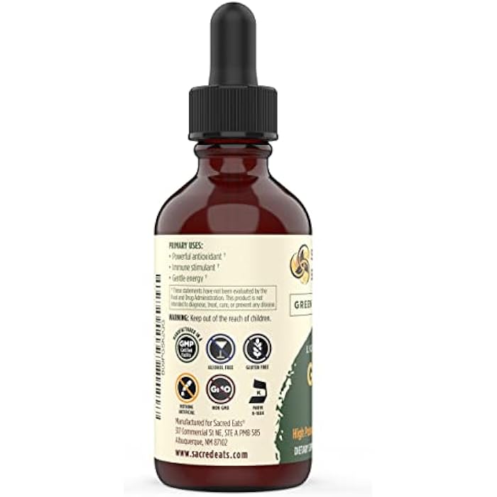 Sacred Eats Green Tea Liquid Extract Drops - Immune Support (Antioxidants & Polyphenols) Supplement. Promotes Gentle Energy. Organic Ingredients, Non-GMO, Alcohol & Gluten Free (Non-Flavored) - Image 2