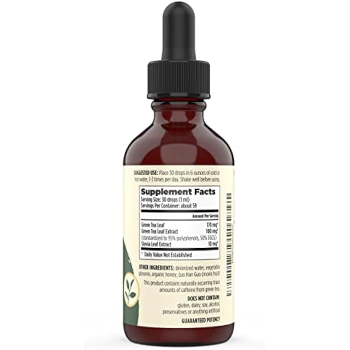 Sacred Eats Green Tea Liquid Extract Drops - Immune Support (Antioxidants & Polyphenols) Supplement. Promotes Gentle Energy. Organic Ingredients, Non-GMO, Alcohol & Gluten Free (Non-Flavored) - Image 4