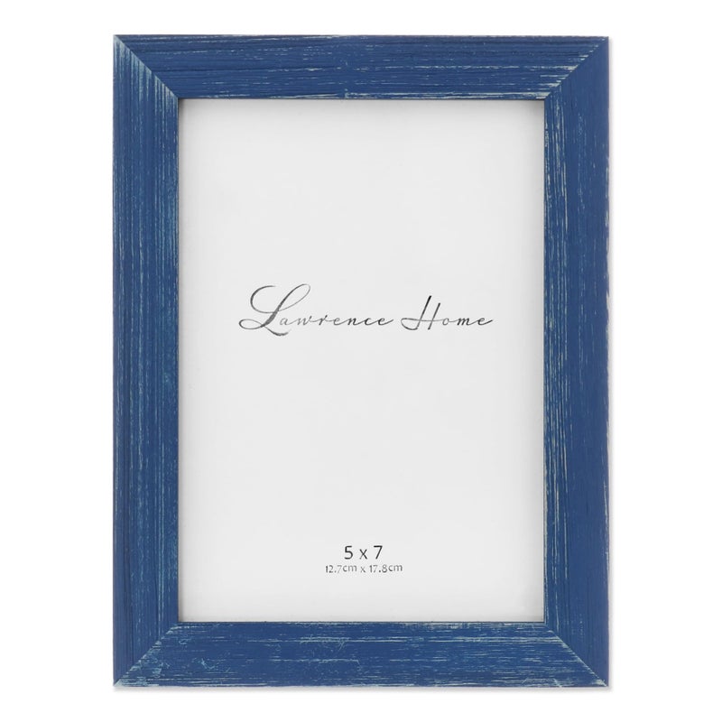 Lawrence Frames 745757 Weathered Woods 5x7 Charlotte Navy Blue Picture Frame - Image 1