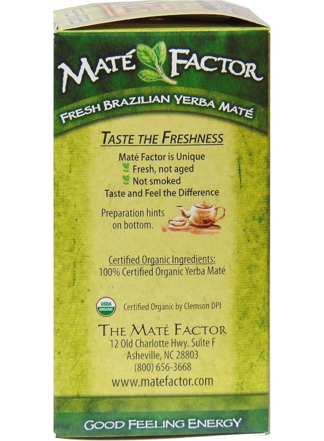 Maté Factor The Mate Factor Yerba Mate Energizing Herb Tea Bag, Organic Fresh Green, 24-Count Box 2.96 oz - Image 4