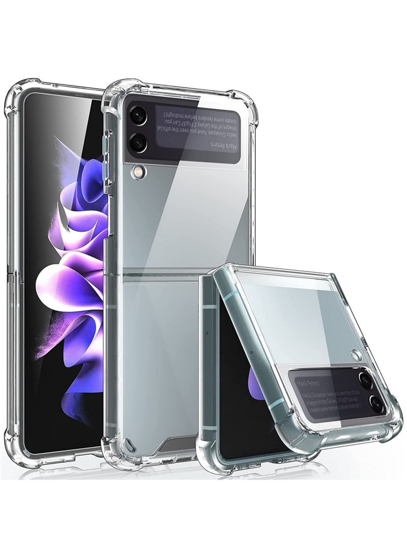 Clear Case for Galaxy Z Flip 4, Samsung Z Flip 4 Phone Case, Ultra Slim Thin Crystal Transparent Soft TPU Cover with Non-Slip Grip Protective Shell Bumper Skin for Samsung Galaxy Z Flip 4 2022