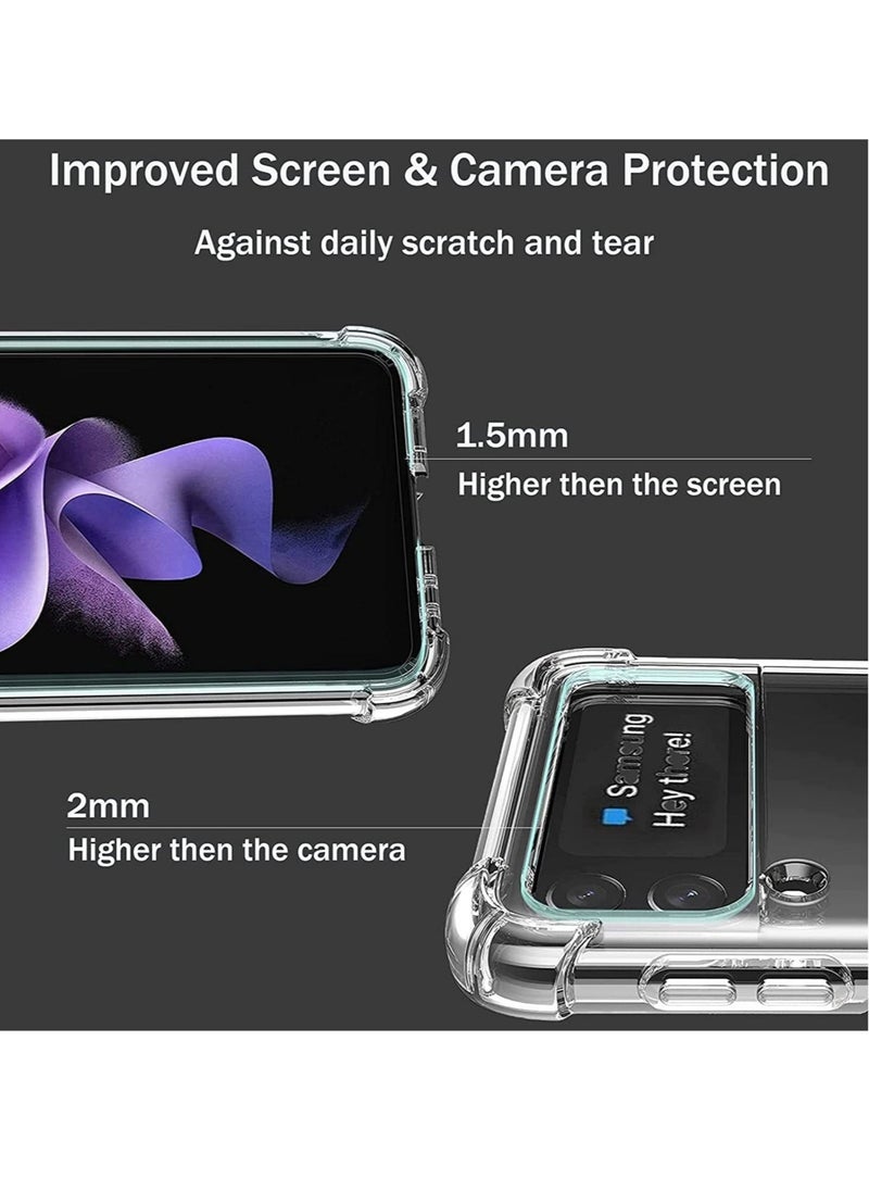 Clear Case for Galaxy Z Flip 4, Samsung Z Flip 4 Phone Case, Ultra Slim Thin Crystal Transparent Soft TPU Cover with Non-Slip Grip Protective Shell Bumper Skin for Samsung Galaxy Z Flip 4 2022