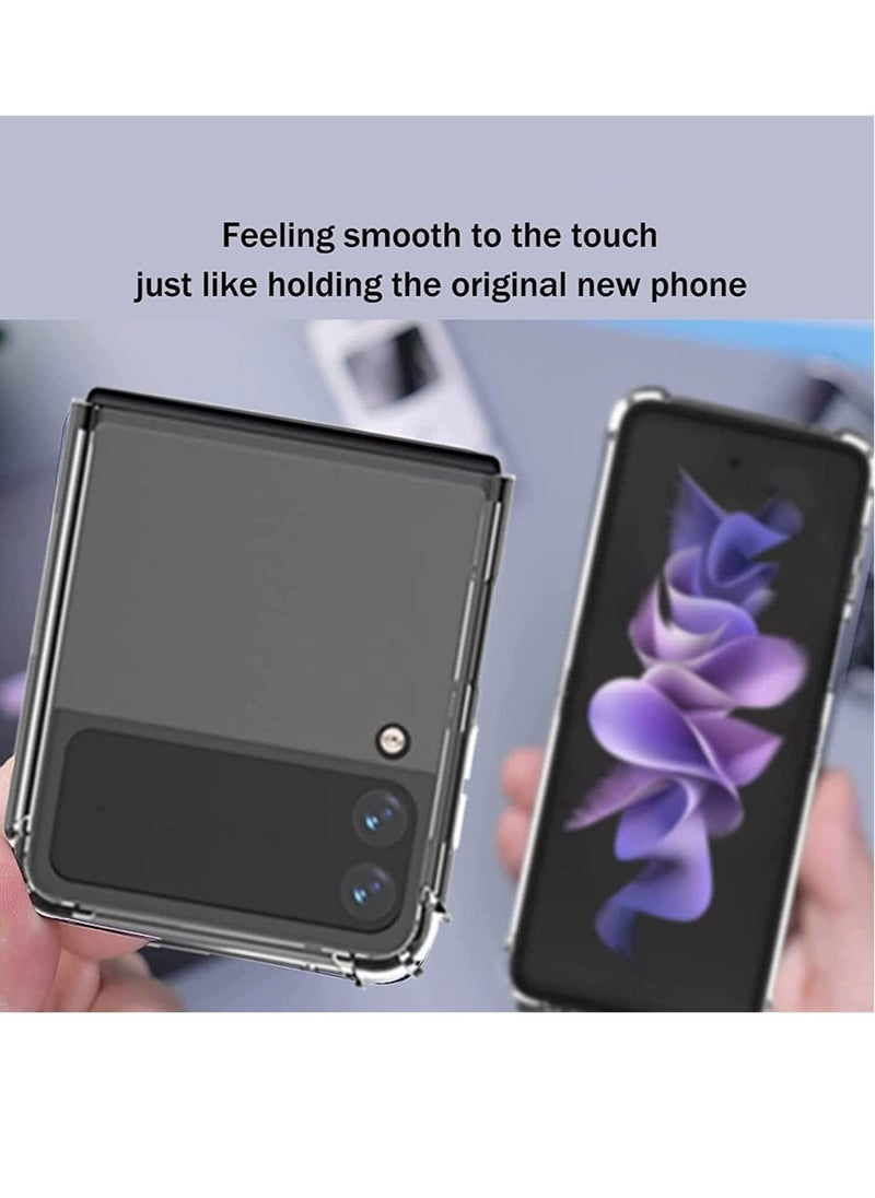 Clear Case for Galaxy Z Flip 4, Samsung Z Flip 4 Phone Case, Ultra Slim Thin Crystal Transparent Soft TPU Cover with Non-Slip Grip Protective Shell Bumper Skin for Samsung Galaxy Z Flip 4 2022