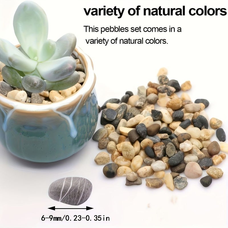 Mixed Color Natural River Stones 200g for Aquariums Garden Potted Decor - Image 2