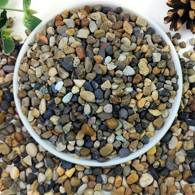 Mixed Color Natural River Stones 200g for Aquariums Garden Potted Decor - Image 1