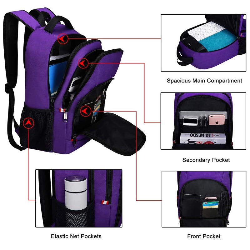 Della Gao Della Gao Travel Laptop Backpack, Water Resistant Work Backpack with Laptop Compartment, Airline Approved Computer Backpack Fit 15.6 Inch Laptops for Men and Women  - Image 3