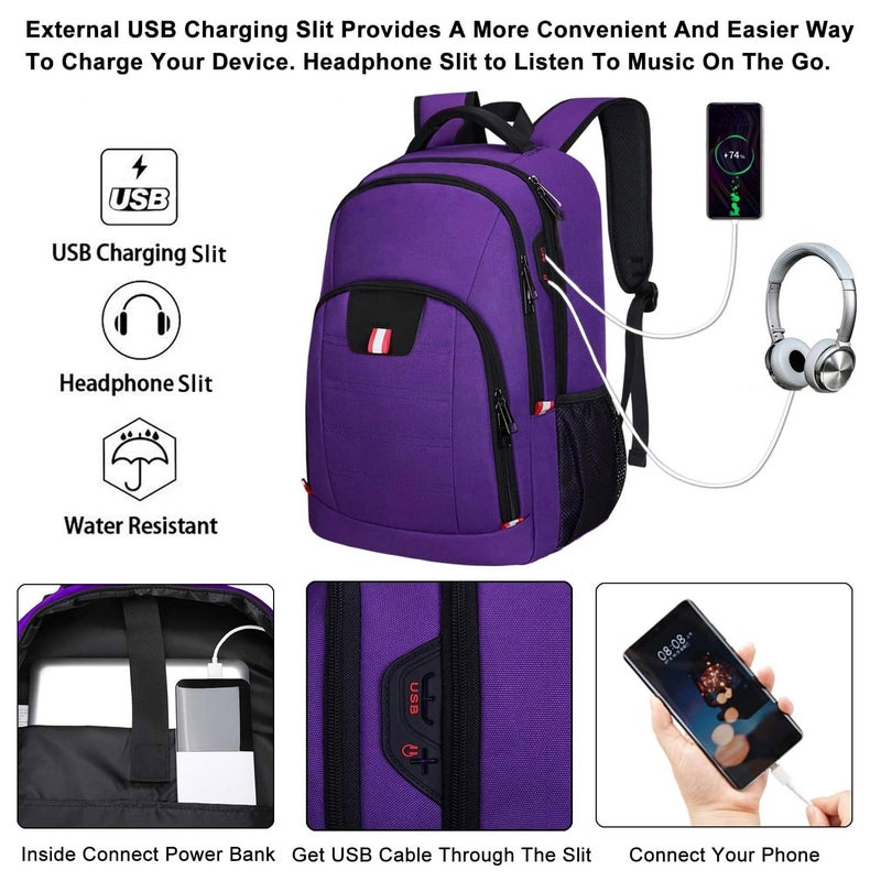 Della Gao Della Gao Travel Laptop Backpack, Water Resistant Work Backpack with Laptop Compartment, Airline Approved Computer Backpack Fit 15.6 Inch Laptops for Men and Women  - Image 2