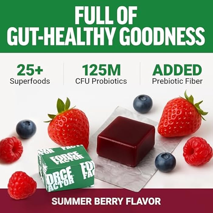 Force Factor Smarter Greens Superfood Chews, Greens and Superfoods with Probiotics, Antioxidants, and Fiber, Greens Supplement to Support Digestion, Nitric Oxide, and Energy, 60 Soft Chews - Image 3