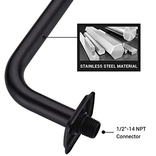 TRUSTMI Shower Arm with Flange 13 Inch S Shape Stainless Steel Shower Head High Rise Extension Replacement Pipe, Oil Rubbed Bronze - Image 4