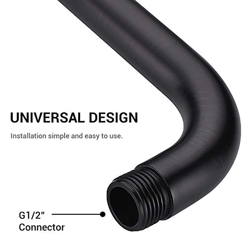 TRUSTMI Shower Arm with Flange 13 Inch S Shape Stainless Steel Shower Head High Rise Extension Replacement Pipe, Oil Rubbed Bronze - Image 5