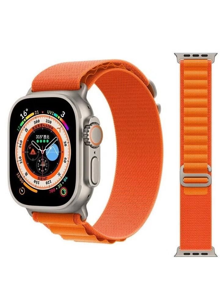 Alpine Loop Band 49mm 45mm 44mm for Apple Watch Series Ultra/8/SE/7/6/5/4/3/2/1 Nylon Woven Textile Loop Sport Strap Wristband Orange Orange