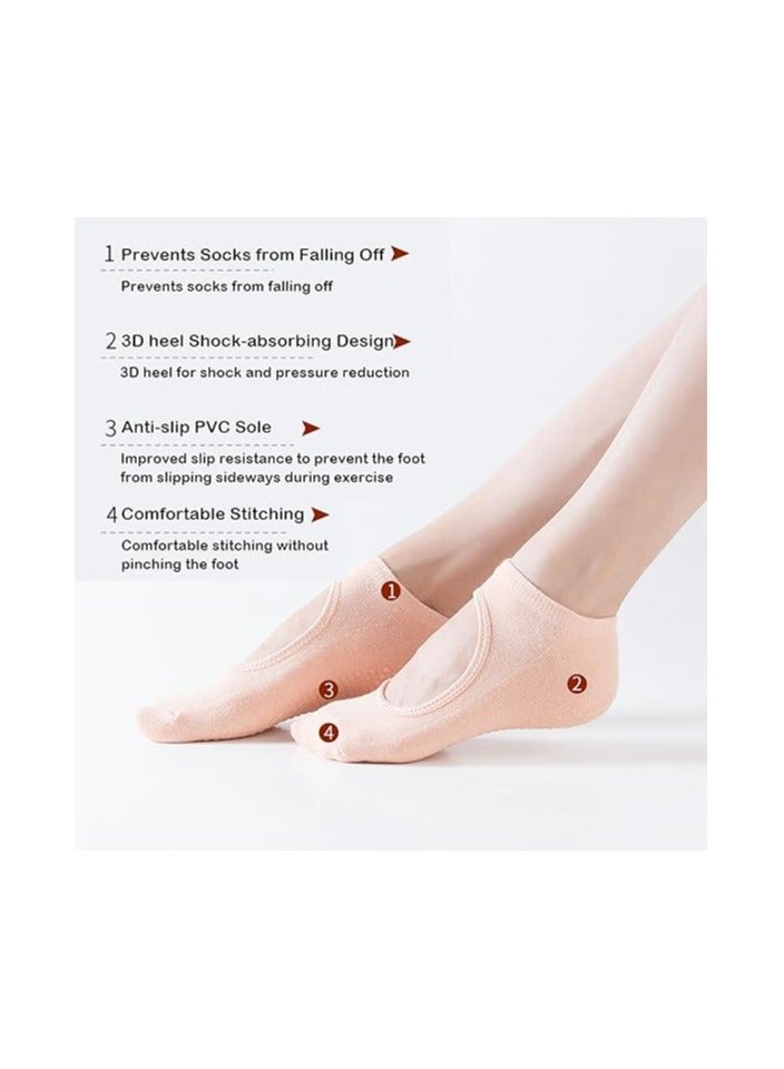 أوزيغالور جوارب يوجا للنساء، جوارب يوجا للنساء، جوارب بيلاتيس مانعة للانزلاق مع مقابض، جوارب غير قابلة للانزلاق للبيلاتيس والباليه والتمرين حافي القدمين والرقص - Image 3