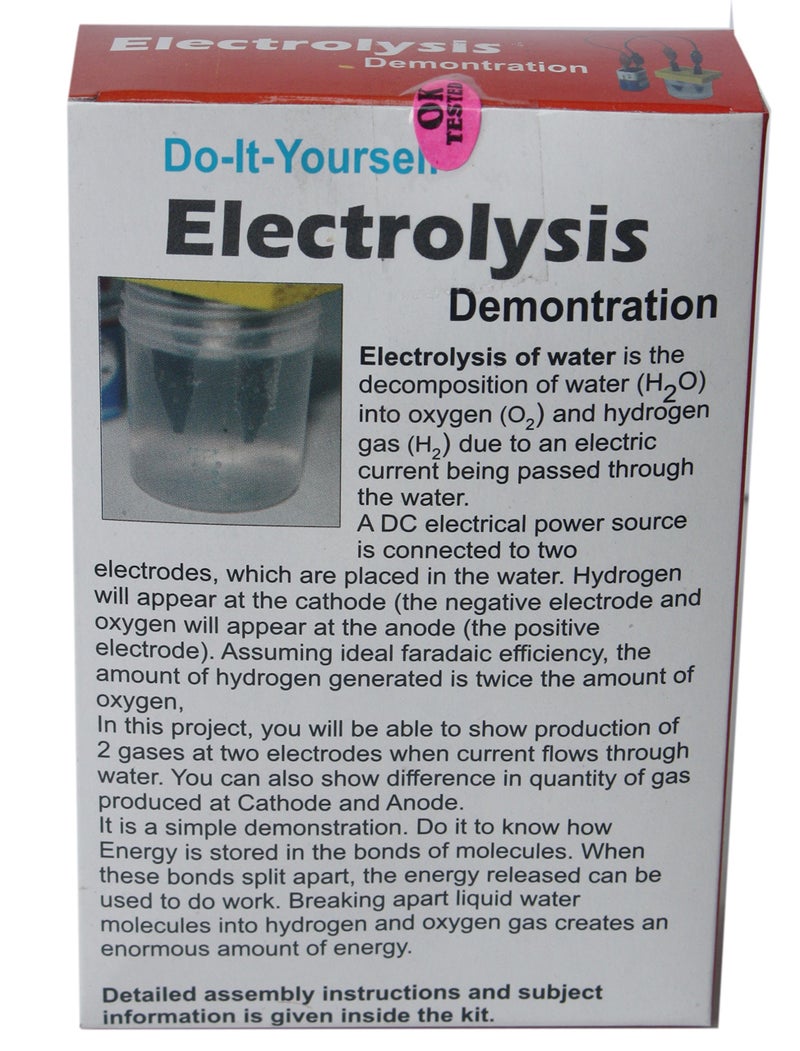 kutuhal electrolysis of water demonstration kit. do-it-yourself experiment kit. chemistry school project- Multi color - Image 3